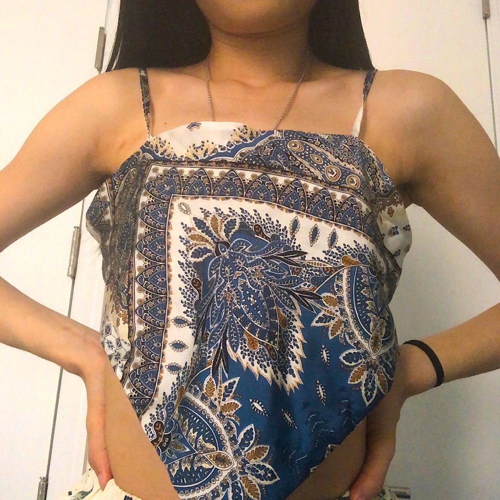 Crop silk shein top